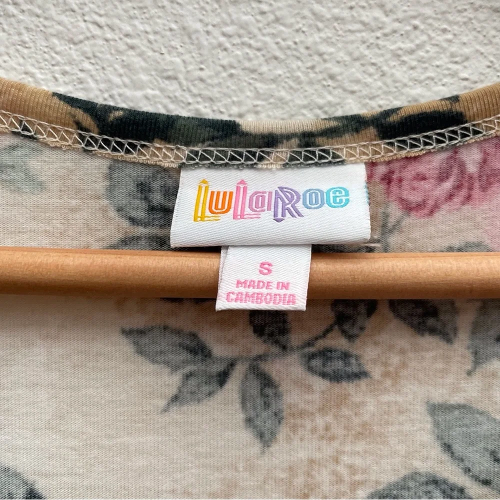 LuLaRoe Nikki NWT Women’s Small Tank Dress, Pink flowers, Green leaves, Pockets - Picture 5 of 8